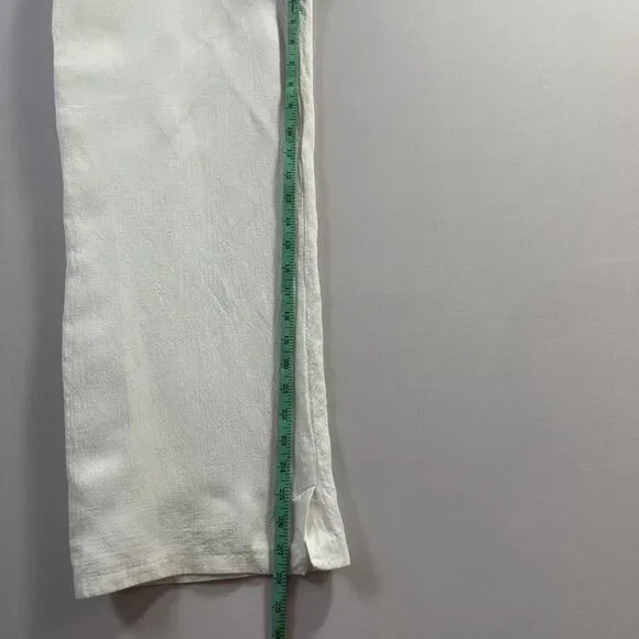 ZARA Women's White High-Waisted Straight-Leg Pants - Picture 12 of 16